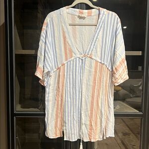 Love Riche Striped Tunic in Blue, White, and Orange